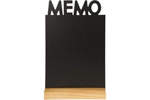 Securit Silhouette Memo Table Chalk Board - Black/Teak