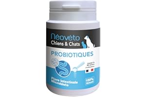 NÉOVÉTO NEOVETO - Probiotiques - Poudre de Pro et prébiotiques pour Chien & Chat - 90 cuillérées - Actifs agréés par Les Services vétérinaires français - Fabriqué en France - Facile à administrer