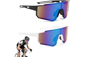 Thoquene 2 Stück UV400 Fahrrad Sonnenbrille Herren, Winddicht Schnelle Brille Rave