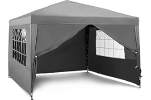 VonHaus Folding Gazebo 3 x 3 Waterproof Stable Winterproof Pop-Up Gazebo 3 x 3 m with Sides Warm Party Tent for Any Purpose