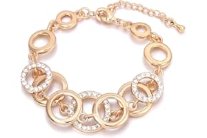 OURAN Bransoletka dla kobiet, pierścionki dla dziewczynek, bransoletka z charmsami, powlekana złotem i srebrem e posrebrzany, colore: pozłacane, cod. SL05934, Biżuteria Damska