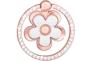 Fycyko Anneau de Support pour Téléphone Portable Réglable à 360° - Universel de Fleurs Bague Telephone Compatible avec iPhone，iPad，Samsung，Smartphone et Étui pour Téléphone - Blanc