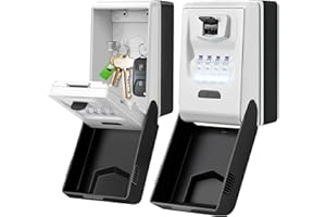 KTUEOV Caja de Seguridad para Llaves, Iluminada Caja Llaves Pared de 4 Dígitos Caja Fuerte para Llaves Exterior Impermeable Robusta Guarda Llaves Combinacion para Hogar Garaje Oficina Escuela