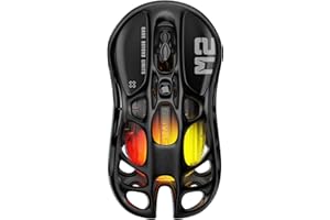 GravaStar Mercury M2 Gaming Mouse - Ratón para Juegos de computadora MMO con Sensor óptico de 26,000 dpi - Diseño Hueco liviano de 78 g - 5 Botones programables - 5 Modos RGB - Negro sigiloso
