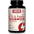 Jarrow Formulas Methyl B12 5000mcg/Methyl Folate 800mcg, 10-Day Depot, Cherry Flavour, 60 Vegan Tablets, Gluten Free, Vegetarian, Soy Free, GMO Free