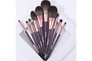 EDMIRE Makeup Brushes 10pcs Makeup Brush Set including Face Foundation Brushes, Eye Makeup/Eyebrow brushes & a Makeup Bag. Make up Brushes Perfect for Anniversary, Birthday or Valentine Gift for Women