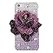 Produktbild Spritech (TM) 3D handgemachte Mode Frauen Ipod Touch 6 Fall Luxuxdiamantentwurfs-Bling Großer purpurroter Rhinestone-Rosen-Dekor-freie harte Caver iPod Touch 6