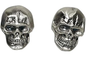 EUROFUSIONI Design Totenkopf Schrank Knöpfe Silbermetall. Einzigartige original handgefertigte Modell von italienischen Handwerker - Ideal für Möbel, Kommode, Schränke, Sideboards und Schränke - Cm 2 x 2,8 x 2