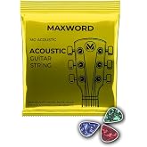 Maxword GT-Acoustic Kaliteli Akustik Gitar Teli 1 Takım Set (Pena Hediye)