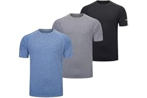 Bsrpolry Confezione da 3 magliette da uomo per corsa, palestra, girocollo, ad asciugatura rapida, top da corsa a maniche corte