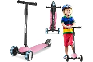 XJD Patinete niño Scooter Desmontable Manillar Ajustable con Cerradura de Dirección con LED Luces Carga Máxima Patinete de Tres Ruedas para Niños de 2 a 8 Años