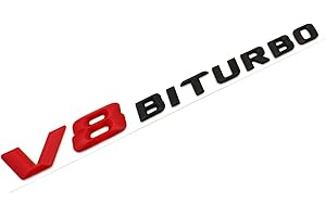 BOOST-KEY.COM VmG-Store CLS Emblème 3D V8 Biturbo en plastique chromé, avec dos autocollant en mousse, noir