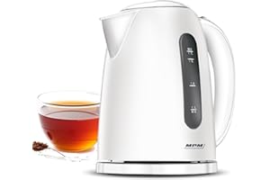 MPM MCZ-85 Hervidor de Agua Eléctrico Inalámbrico de Polímero Termoresistente, 1,7 Litros, 2200W, Libre de BPA, Negro