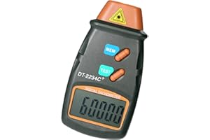 HANCANER Digitaler Drehzahlmesser Handheld Photo Tachometer Laser Berührungslose Reichweite 2,5 RPM-99,999 RPM LCD Display Motor Drehzahlmesser mit 3 stücke Reflexfolie