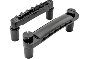 Musiclily Set Cordier et Chevalet ABR-1 Tune-O-Matic pour Guitare électrique type Les Paul LP, Noir