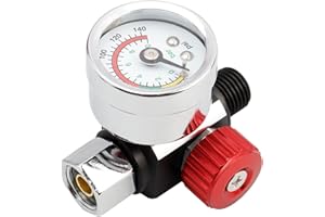 Bestgle 1/4" Spray Paint Gun Air Pressure Regulator, Air Regulating Valve Regulator with Pressure Gauge for Spray Gun and Pneumatic Tools