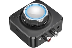Bluetooth 5.0 Empfänger - Cenawin Bluetooth Audio Adapter für Musikstreaming-Soundsystem, RCA Aux 3,5mm Drahtloser Audioadapter für Smartphones TV PC Auto Lautsprecher TF-Karte