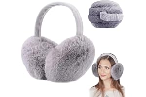 BNGXR Orejeras de Invierno, Antifrío Orejeras Plegables Peluche Orejeras para Mujer y Hombre, Calentadores de Orejas de Felpa Ajustable, Accesorios de Invierno para Exteriores