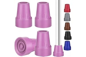 YASDYRI Gummifuß für Krücken Rutschfest Schutzkappen für Gehstock Rohrspitze Mit Metalldichtung für Gehstöcke Krücken 4 Stück (lila)