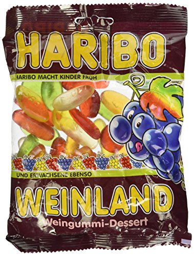 Haribo Weinland, Gummibärchen, Weingummi, Fruchtgummi, Im Beutel, Tüte, 200 g Haribo Weinland, Gummibärchen, Weingummi, Fruchtgummi, Im Beutel, Tüte, 200 g