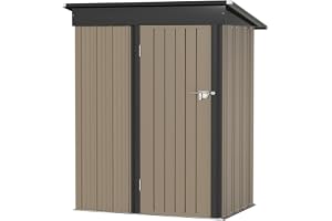 WWI Outdoor Storage Shed 155(L) X 87(W) X 180(H) cm 1900L Lockable Metal Shed Steel Anti-Corrosion Storage House Utility Tool Shed for Backyard Garden (5 * 3 FT)