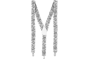 Boland - Bretelles avec paillettes, longueur totale 75 cm avec clips métalliques, porte-pantalon, accessoire de costume pour carnaval, fête à thème ou JGA