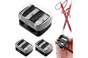 EJRUP 3 Pièces Taille-crayon Universel pour Maquillage, Accessoires de Maquillage et Outils, Double Trou,Taille-crayon Cosmétique,pour Eye-liner,Crayon à lèvres,Crayon à Sourcils, Pratique pour Voyage