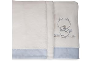 BABYLINE Juego Sábanas Coralina 100% para Cunas/Cama de 70X140 cmtrs. Cálida, Hipersuave, Hipoalergénica. Incluye Sábana Bajera, Encimera y Funda de Almohada. (Pepo Celeste)