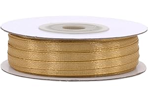 Creativery Rouleau de ruban de satin de 50 m x 3 mm (or vieilli 680) - Ruban décoratif pour mariage, baptême