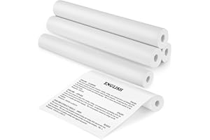 LEDEBOUK 5 Rouleaux Papier Thermique à Séchage Rapide A4 pour Imprimante Portable A4, Papier Thermique Blanc, Papier Thermique A4 pour Photo, Papier Documents, Pages Web 210 x 25.2 MM, 21 Feuilles/Rouleau