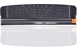 ELECBEE Cortadora de Papel de tamaño a3, cortadora de Papel con protección automática de Seguridad y Base de plástico de Regla Lateral, para Cortar Etiquetas de Muestra de Fotos de Papel y cartón