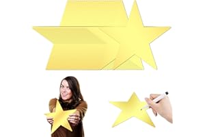 KTXABY 40PCS Glitter Large Gold Five Star Cutouts Paper 11 Inch Double Gold Star Cutouts Star Confetti Cutouts Decorations for Wedding Party Bulletin Board Stars Classroom Wall