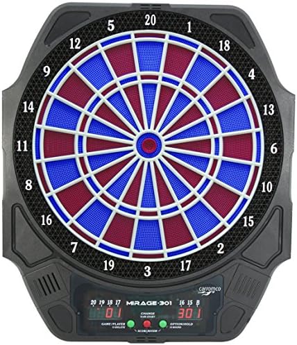 Dartautomat, "Mirage 301 Electronic Dartboard (2–Hole) with Adaptor segments: Blue / Red