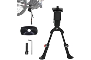 Anseom Cavalletto doppio per mountain bike, regolabile in altezza 35 – 40 cm, con attrezzi a vite, colore nero, supporto centrale per bicicletta, MTB
