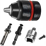 Secwell Mandrino Autoserrante 1.5-13mm Mandrino 1/2''-20UNF con SDS-Plus Adattatore per Driver di Impatto, Trapano Elettrico,