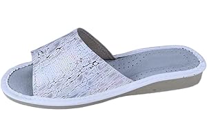 APREGGIO Kapcie damskie skórzane – pantofle damskie – pantofle damskie – pantofle damskie – kapcie damskie z gumową podeszwą