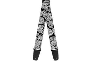 Buckle-down Sangle de guitare – La Poussière de Living II mort Noir/blanc – 5,1 cm de large – 29–137,2 cm de long