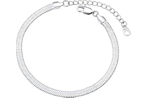 FOCALOOK Bracciale/cavigliera donna serpente piatta, cavigliere uomo e donna, larghezza 3 mm/5 mm, lunghezza di catena 22cm in acciaio inossidabile placcato braccialetto a catena oro 18K
