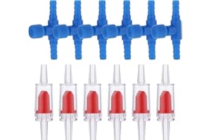 Styquenzer 12 valvole per pompa dell'aria per acquario con valvole di controllo per acquario, valvola di ritegno unidirezionale di non ritorno, valvola di controllo dell'aria per tubi per acquari da