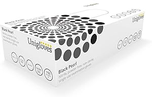 UNIGLOVES PEARL Unigloves Black Pearl Powder-Free Disposable Nitrile Examination Gloves (Large)