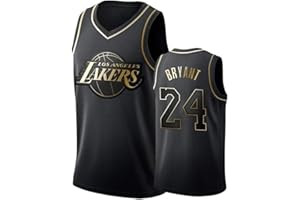ZeYuKeJi Camiseta de la NBA de los Hombres Camiseta de los Lakers Nº 24 Lakers con Cuello en V con Malla Camiseta de Baloncesto Retro de Baloncesto Conmemorativa Camiseta sin Mangas