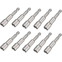 Fixinus 10-teiliges Magnetisches Stecknuss-Set – 7x65 Mm, 1/4" Sechskant, Für Akkuschrauber & Bohrer