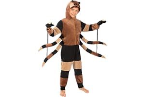 Funidelia Costume da ragno per bambino e bambina, Include tuta con pezzo per la testa e guanti, Animali - Completo per bambini per feste, Carnevale e Halloween