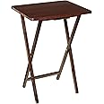 Unibos Indoor &Outdoor Tea Coffee Snacks Garden Camping TV Laptop Portable Folding Sturdy and Durable Rubber Wood Table (Espresso)