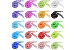 Dadabig 20 PCS Silk Dance Scarves, Juggling Scarves Square Scarves Multicolor Rhythm Band Scarves for Kids Adults, 20 Colors, 60 x 60 cm