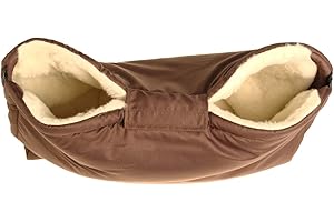 Kaarsgaren Handwärmer für Kinderwagen Braun, warmer Handmuff mit Merinowolle Innenfutter, Universalgröße für Buggy, Jogger, Radanhänger (Braun)