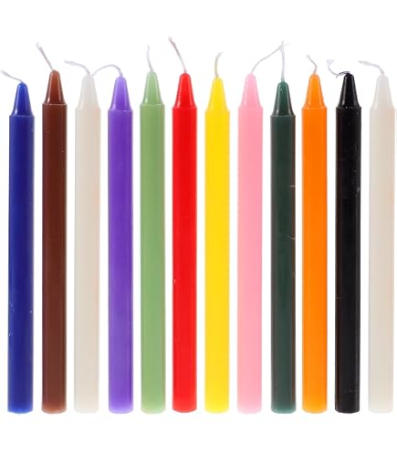 Set Di 6 Candele Magiche In Cera D'Api – Elementali Terra, Aria, Fuoco, Acqua – Arrotolate A Mano, Stoppino In Cotone, Con Wiccan Rede