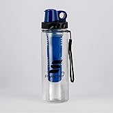 Amazon Brand - Symactive Leakproof Unbreakable Fruit Infuser Sports Sipper Water Bottle with Dust Cover & Carry Loop, BPA-Fre