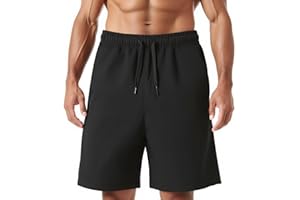 DecorDwell Short Sport Homme Coton Shorts de Jogging Court Shorts de Sport Fitness Bermudas Short d'entraînement avec Poches Ceinture Elastique pour Basket Tennis Jogging Gym Beach