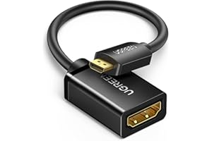 UGREEN Micro HDMI na HDMI adapter do kabla męski na żeński 4K 3D obsługiwany dla Raspberry Pi 4, Gopro itp., 20 cm
